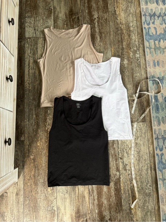French Laundry Tops - 2 for $20 sale: Trio of tank tops camisoles French laundry black white and beige